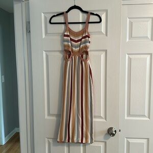 Vici Dolls striped cut out midi dress; worn once!